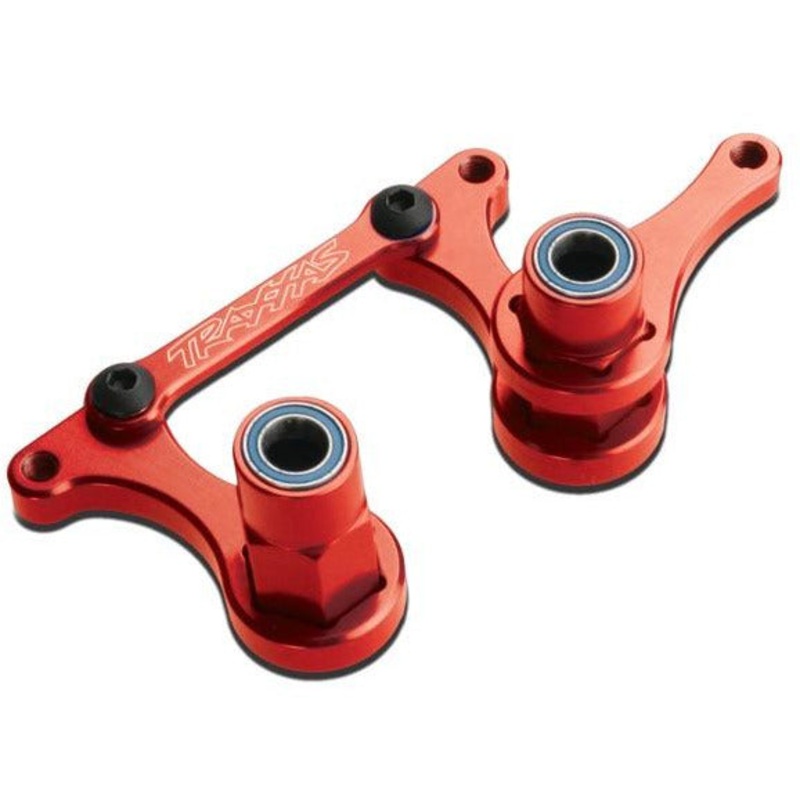 TRA3743X T6 Aluminum Steering Bellcrank, Drag Link & 5x8mm Ball Bearings – Red