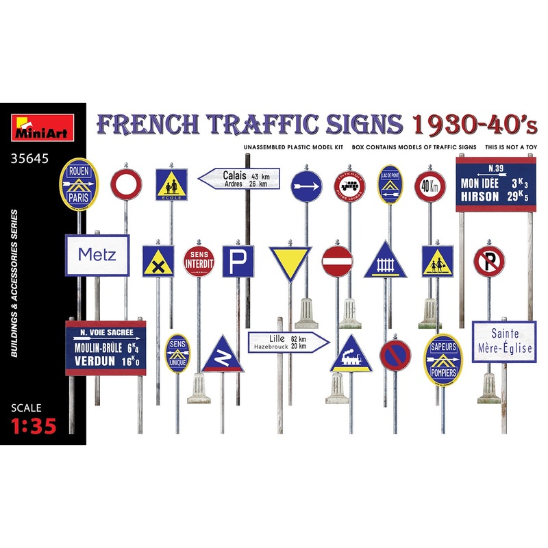 French Traffic Signs 1930-40’s 1/35 #35645 by MiniArt