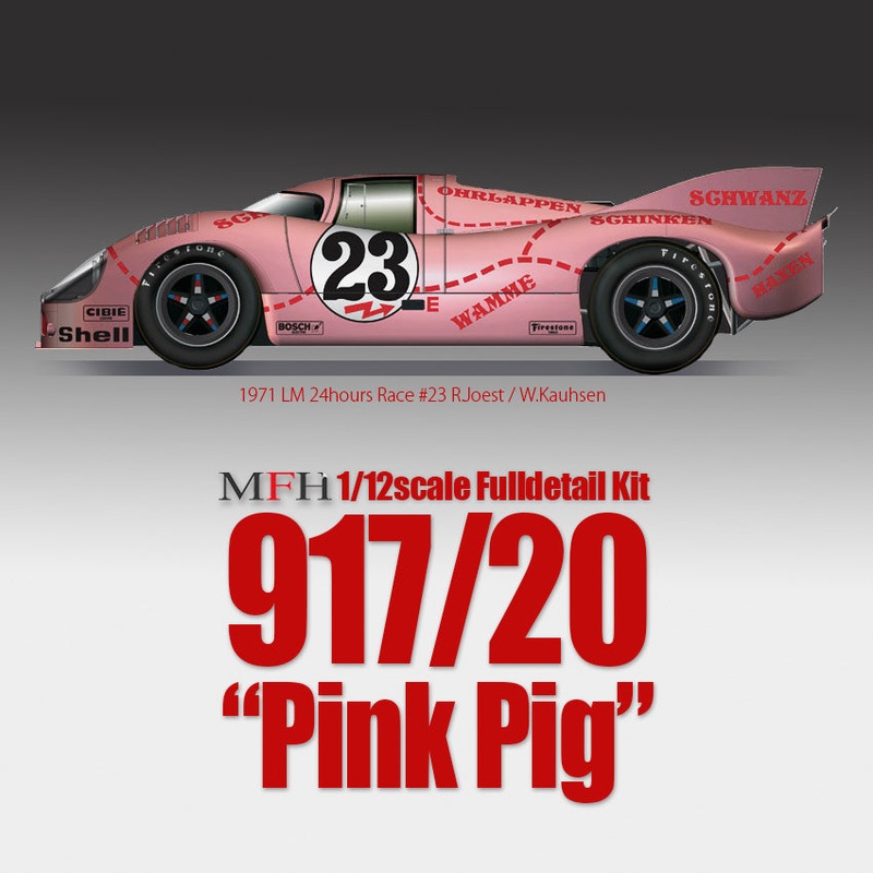 K673 Model Factory HIRO 1:12 Full Detail Kit 917/20 Pink Pig 1971LM 24h #23