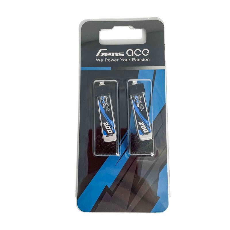 Gens Ace 200mAh 3.7V 45C 1S1P Lipo Battery – 2 pk GEA2001S45PH