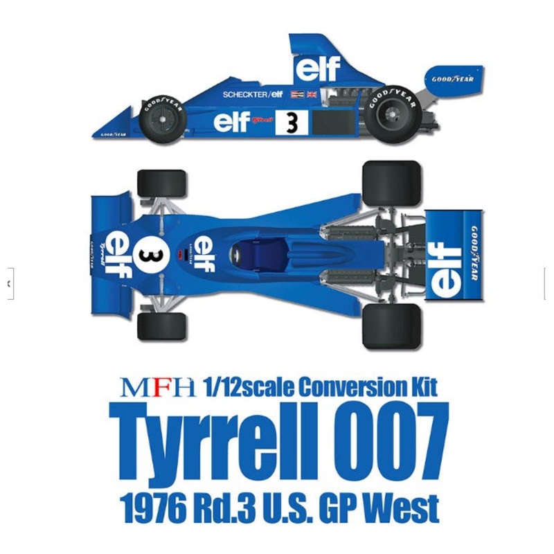 K322 Model Factory Hiro 1:12 Tyrrell 007 1976 #3 J.Scheckter/#4 P.Depailles Conversion Kit