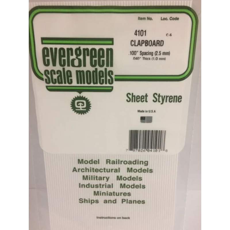 Evergreen 4101  .100 Clapboard Siding