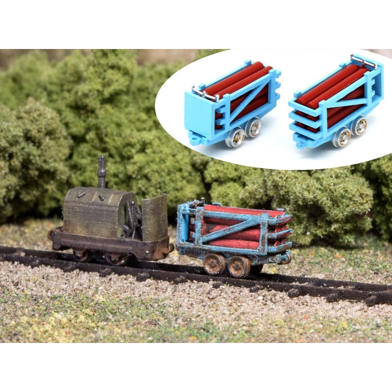 Ready-made model Feldbahn Lore with gas bottles 2x