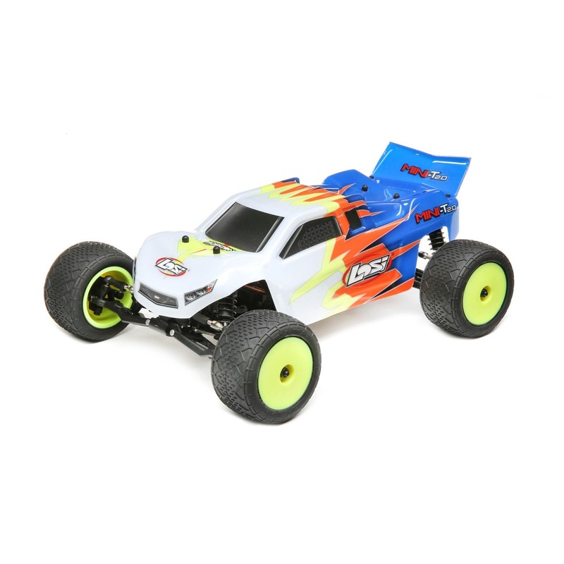 Losi 1/18 2WD Stadium Truck RTR Brushed Mini-T 2.0 – Blue/White LOS01015T2